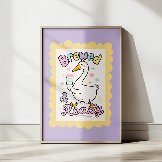Brewed and Ready Funny Goose PNG SVG