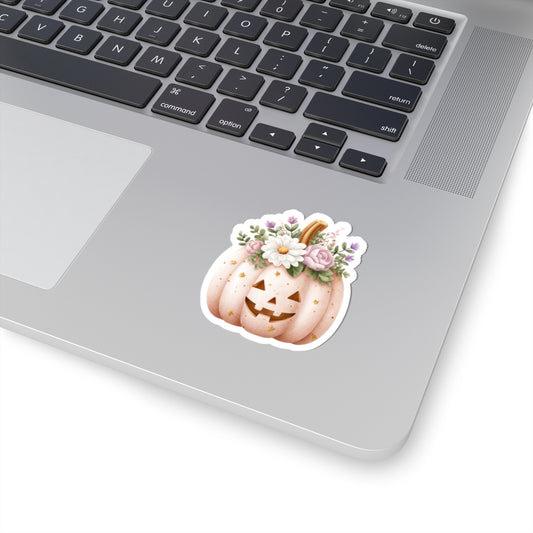 Halloween Pumpkin with Flowers Sticker