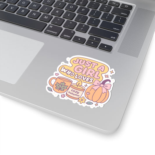 Just a Girl Who Loves Autumn Sticker - Cozy Pumpkin & Fall Vibes