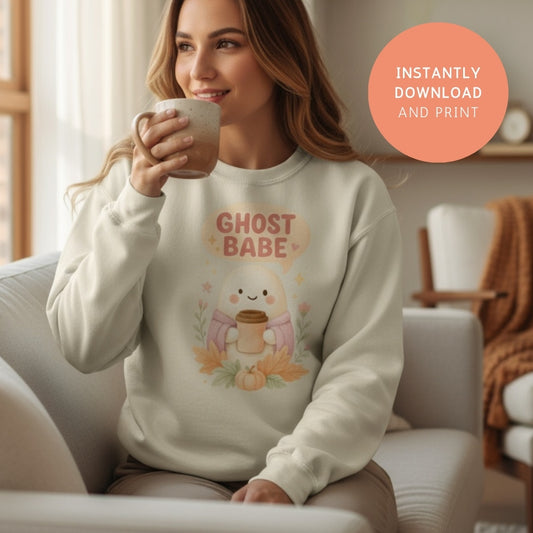 Ghost Babe PNG – Cute Halloween Printable