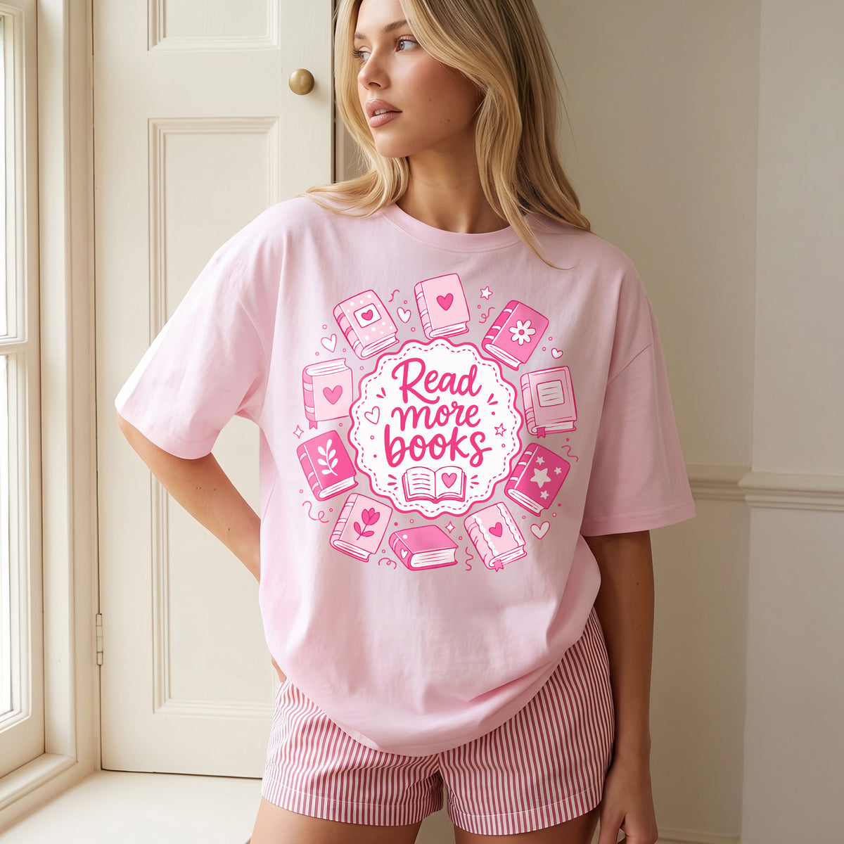 Pink Book Lover Design PNG SVG
