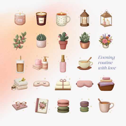 Evening Ritual Digital Sticker Pack for GoodNotes & Digital Planners