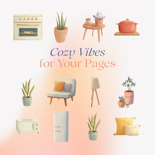 Cozy Kitchen Stickers | Digital GoodNotes + PNG Bundle