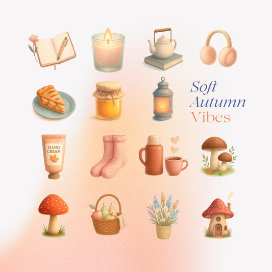Dreamy Fall Stickers – GoodNotes + PNG Bundle