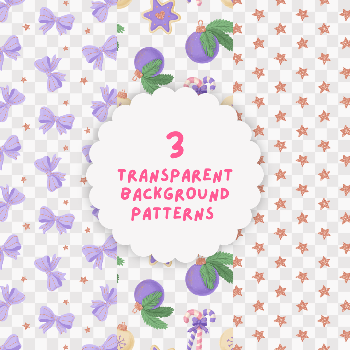 Sugarplum Sparkle Pattern PNG Bundle