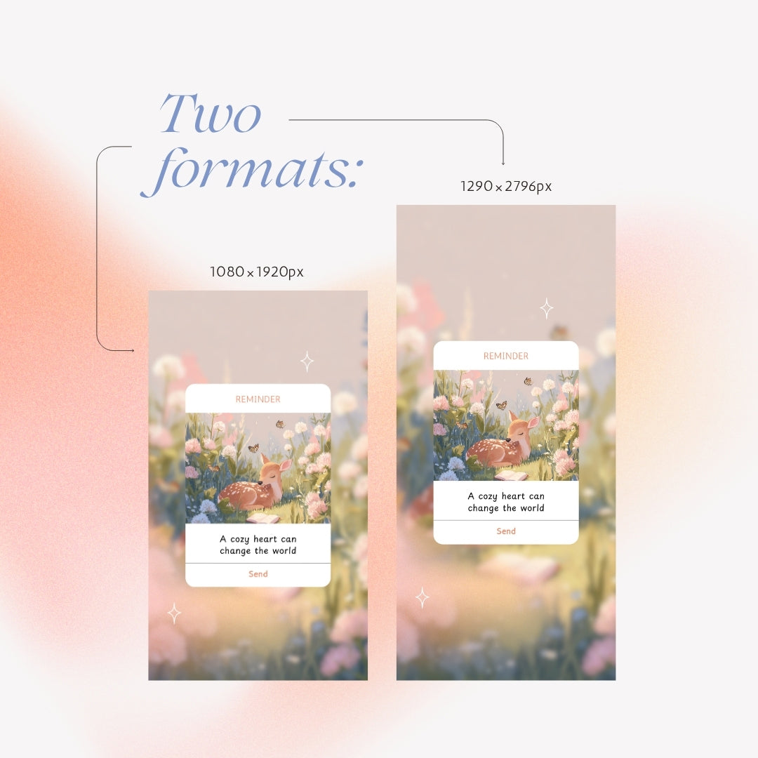 Digital affirmation set in two formats – 1080x1920 and 1290x2796 wallpapers, perfect for iPhone and other smartphones.