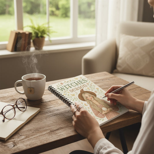 Witchy Notebook - Ruled Line - Seasonal Floral Magical Design