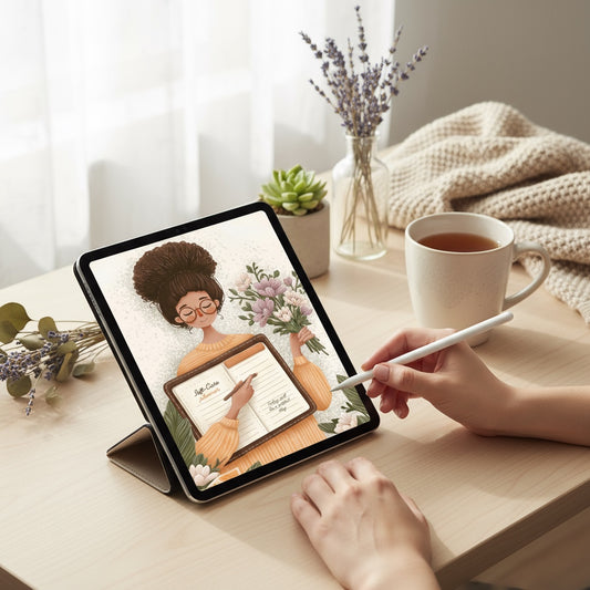 Self-Care Planner Pack | 6 Gentle Planning Pages + 4 Illustrated Covers