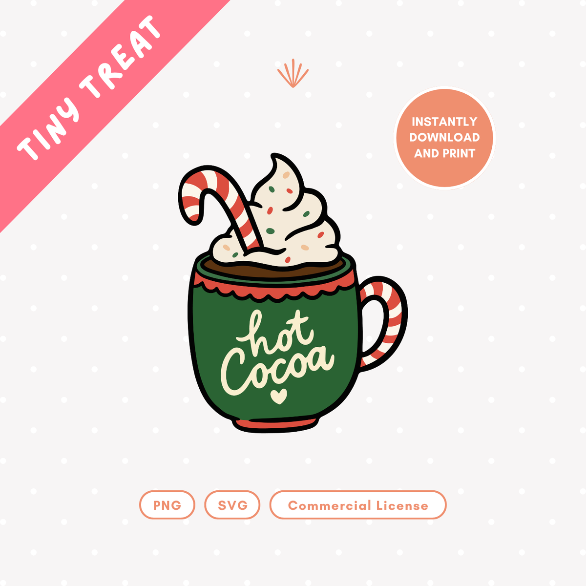 Candy Cane Cocoa PNG & SVG