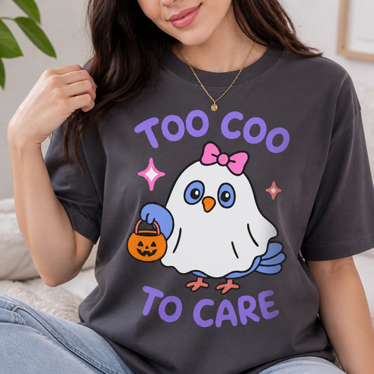 Halloween "Too Coo to Care" Pigeon PNG SVG