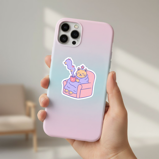 Cat Sticker, Pumpkin Season & Purring Mood Dreamy Design