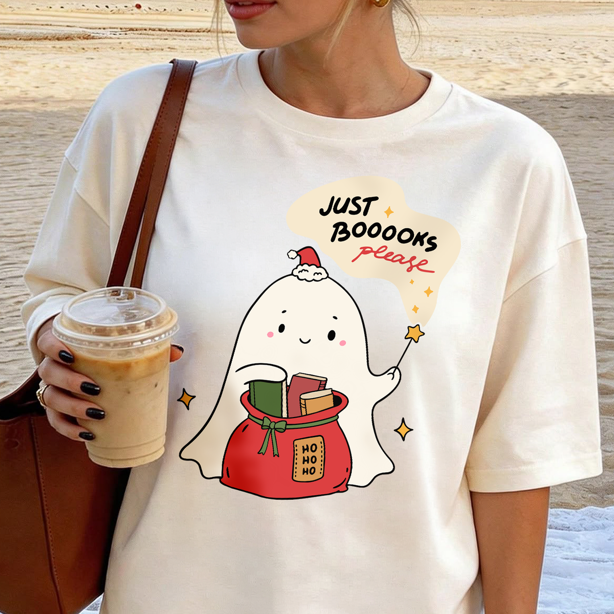 Just Books Please Christmas Ghost SVG PNG