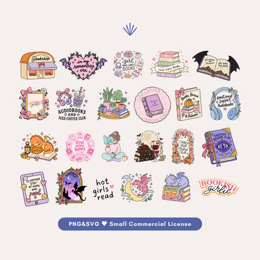 Book Lover Bundle, 21 PNG&SVG