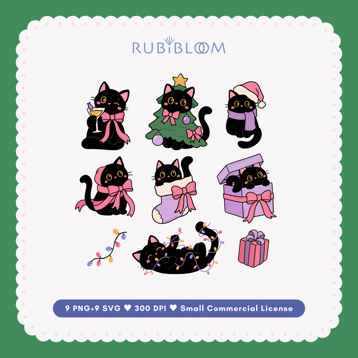 Merry Little Catmas Club SVG PNG Bundle