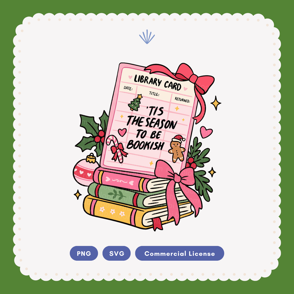 Tis the Season to Be Bookish SVG PNG