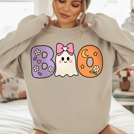 Floral BOO Ghost PNG SVG