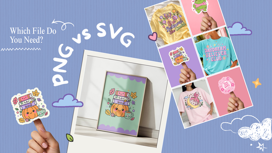 PNG vs SVG comparison guide for printing, Cricut, stickers and craft projects
