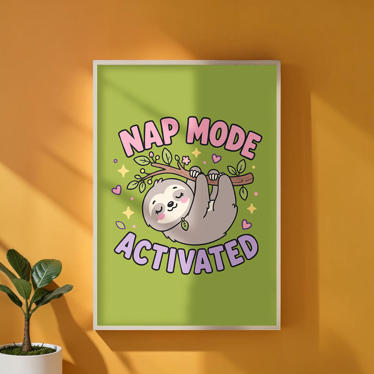 Funny Sloth Nap Mode Activated PNG SVG