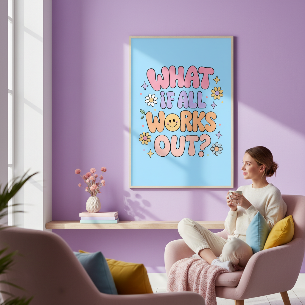 "What If It All Works Out" Positive Quote PNG SVG