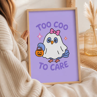 Halloween "Too Coo to Care" Pigeon PNG SVG