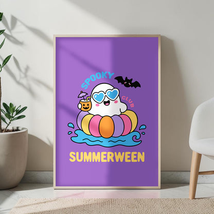 Floating Summerween Pool Ghost PNG SVG