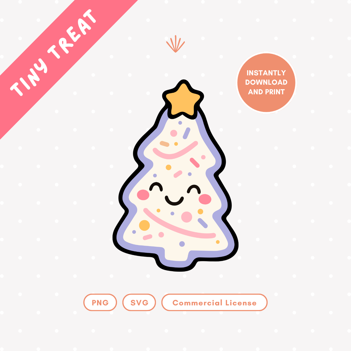 Cute Christmas Tree Cookie PNG & SVG
