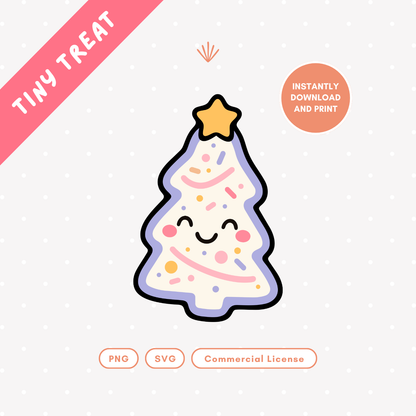 Cute Christmas Tree Cookie PNG & SVG