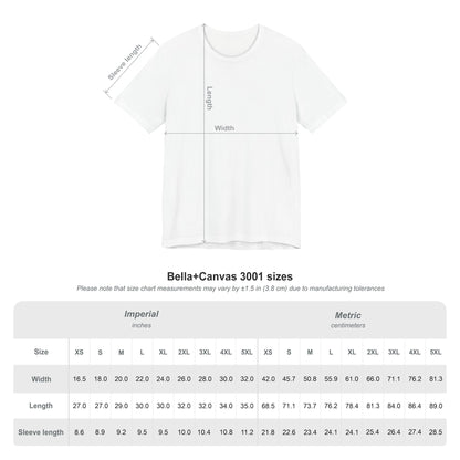 Bella + Canvas size chart for Ruby Bloom “Stay Hydrated” t-shirt — detailed sizing guide for cozy pastel shirts and graphic tees.