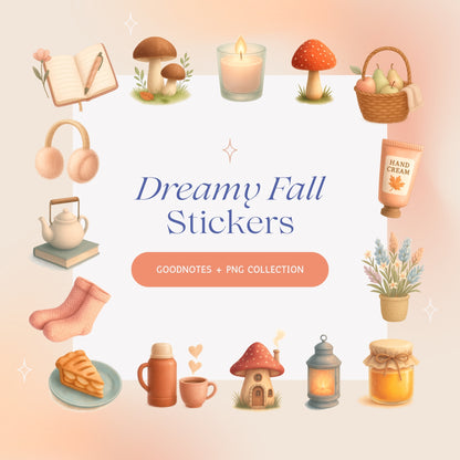 Dreamy Fall Stickers – GoodNotes + PNG Bundle