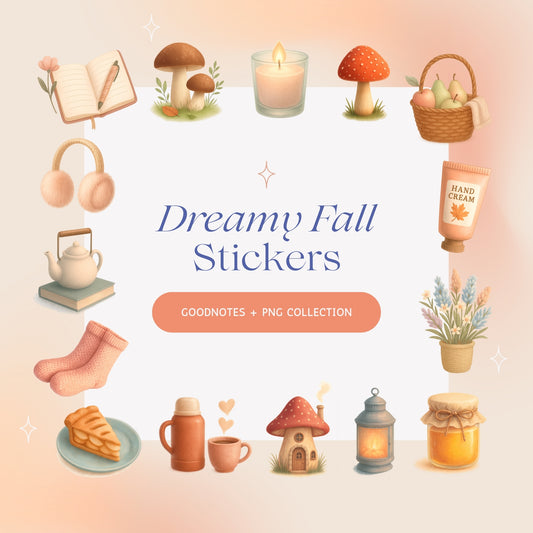 Dreamy Fall Stickers – GoodNotes + PNG Bundle