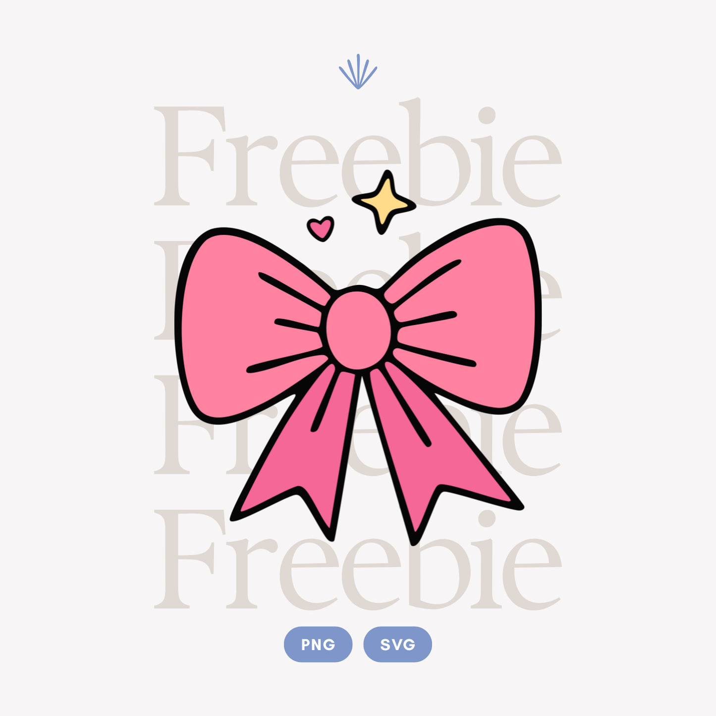 Cute Girly Pink Bow PNG & SVG | FREEBIE