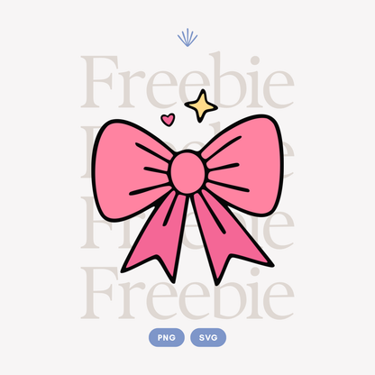 Cute Girly Pink Bow PNG & SVG | FREEBIE