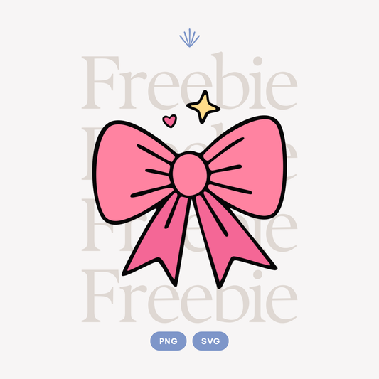 Cute Girly Pink Bow PNG & SVG | FREEBIE