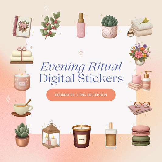 Evening Ritual Digital Sticker Pack for GoodNotes & Digital Planners