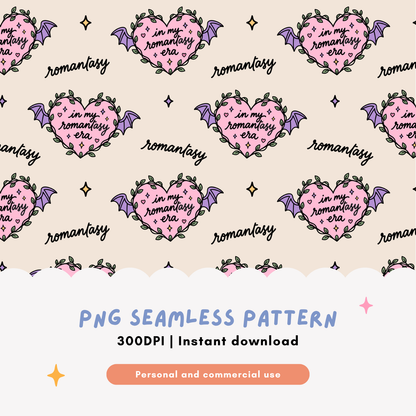 Romantasy Era Seamless Pattern PNG