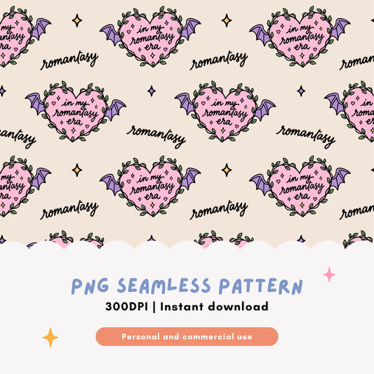 Romantasy Era Seamless Pattern PNG