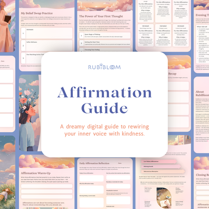 The Power of Affirmations – A 25-Page Digital Self-Discovery Guide by RubiBloom (US Letter PDF)