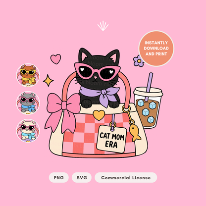 Cat Mom Era PNG SVG Bundle
