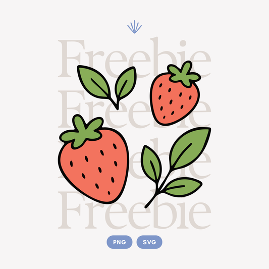 Cute Strawberry PNG & SVG | FREEBIE