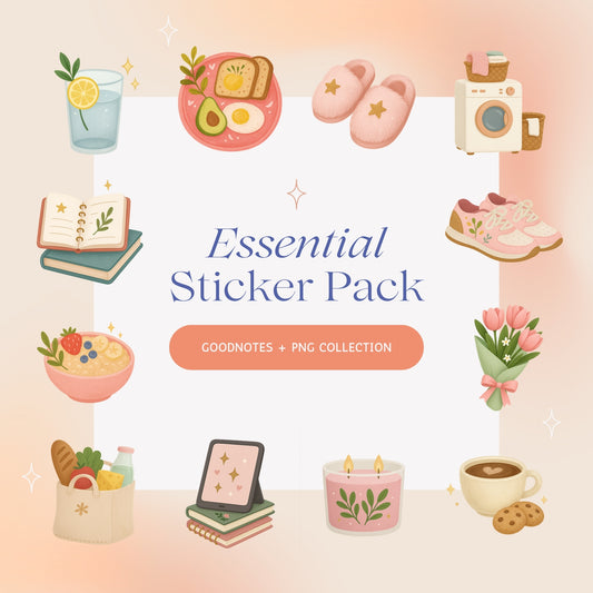 Essential Sticker Pack | Everyday Cozy PNG + GoodNotes