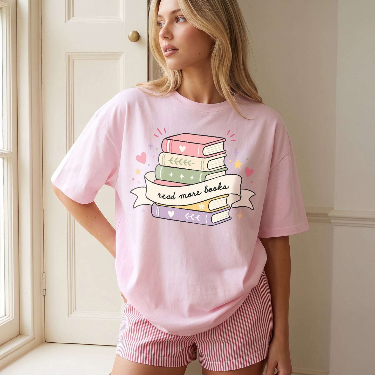 Pastel Book Stack PNG SVG