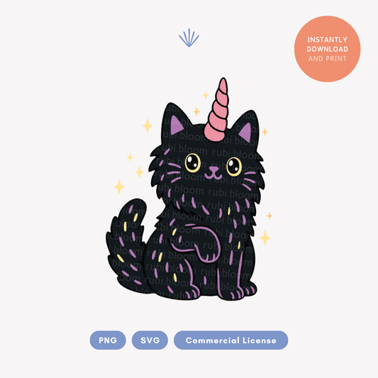 Spooky Kawaii Kittycorn PNG SVG