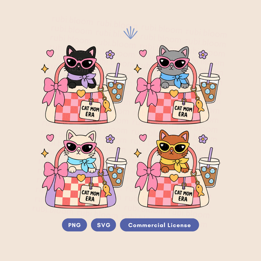 Cat Mom Era PNG SVG Bundle