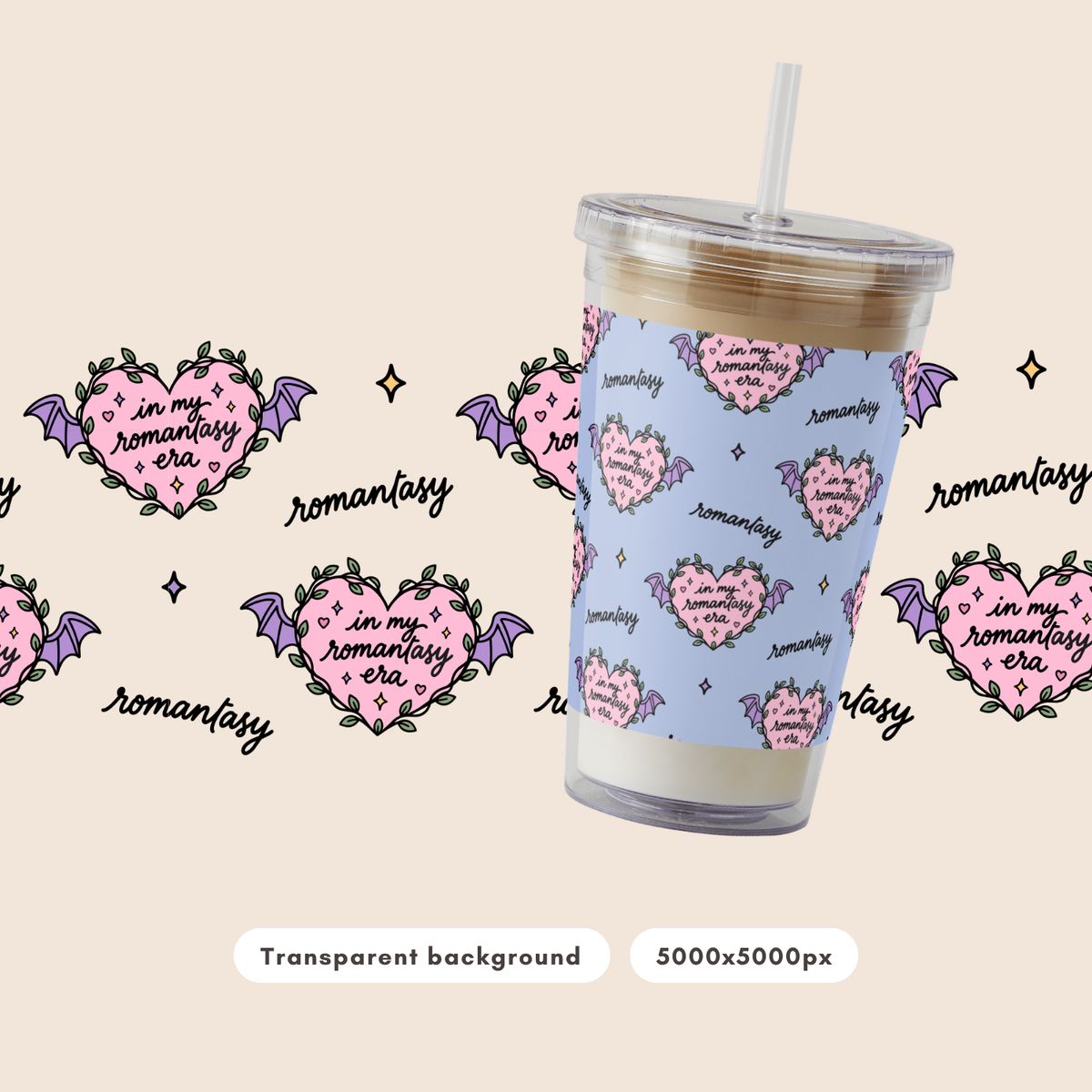Romantasy Era Seamless Pattern PNG