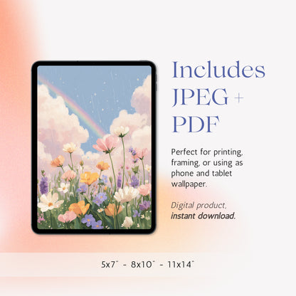 Rainbow Meadow – Printable Poster