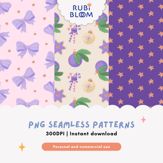 Sugarplum Sparkle Pattern PNG Bundle