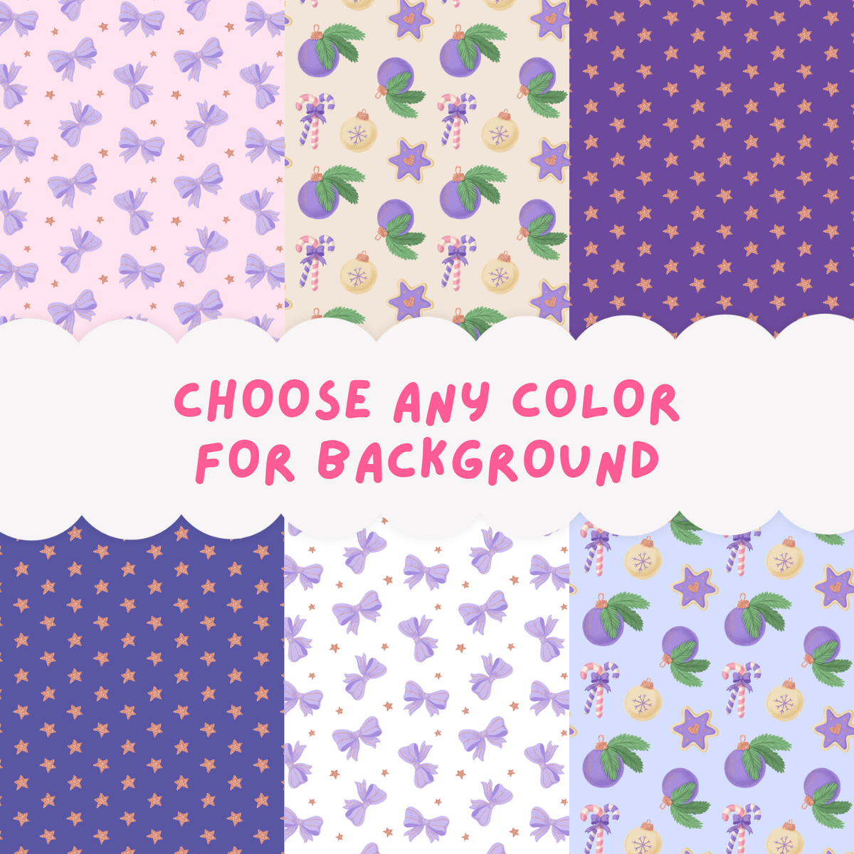 Sugarplum Sparkle Pattern PNG Bundle