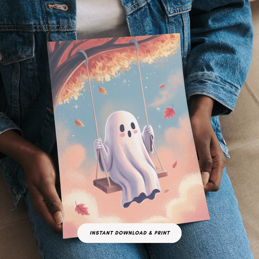 Cozy Ghosts - 8 Halloween A4 Illustrations