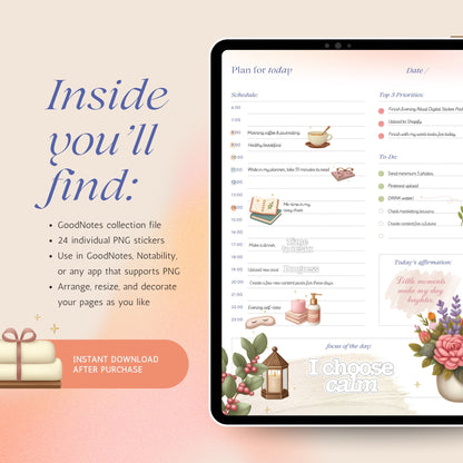 Evening Ritual Digital Sticker Pack for GoodNotes & Digital Planners