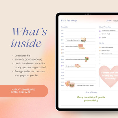 Essential Sticker Pack | Everyday Cozy PNG + GoodNotes